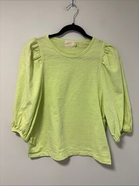 Nation LTD Neon Lime Puff-Sleeve Tee Shirt
